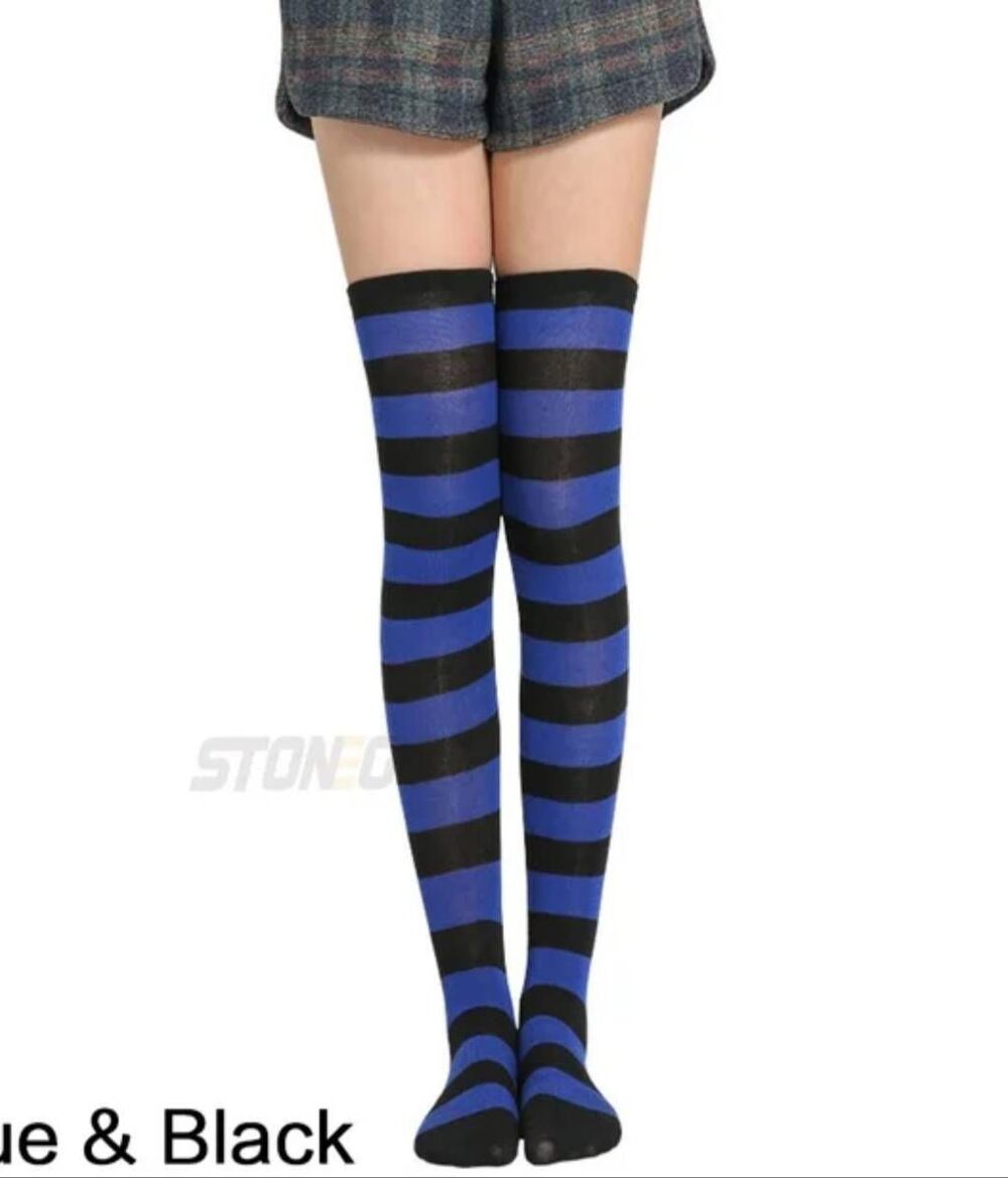 NWOT Black & Blue Tall Striped Socks